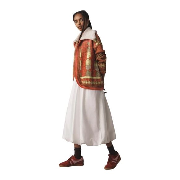 Anthropologie Cardigan Sweater Faux Fur Collar Honey SZ XL NWT - Picture 3 of 4